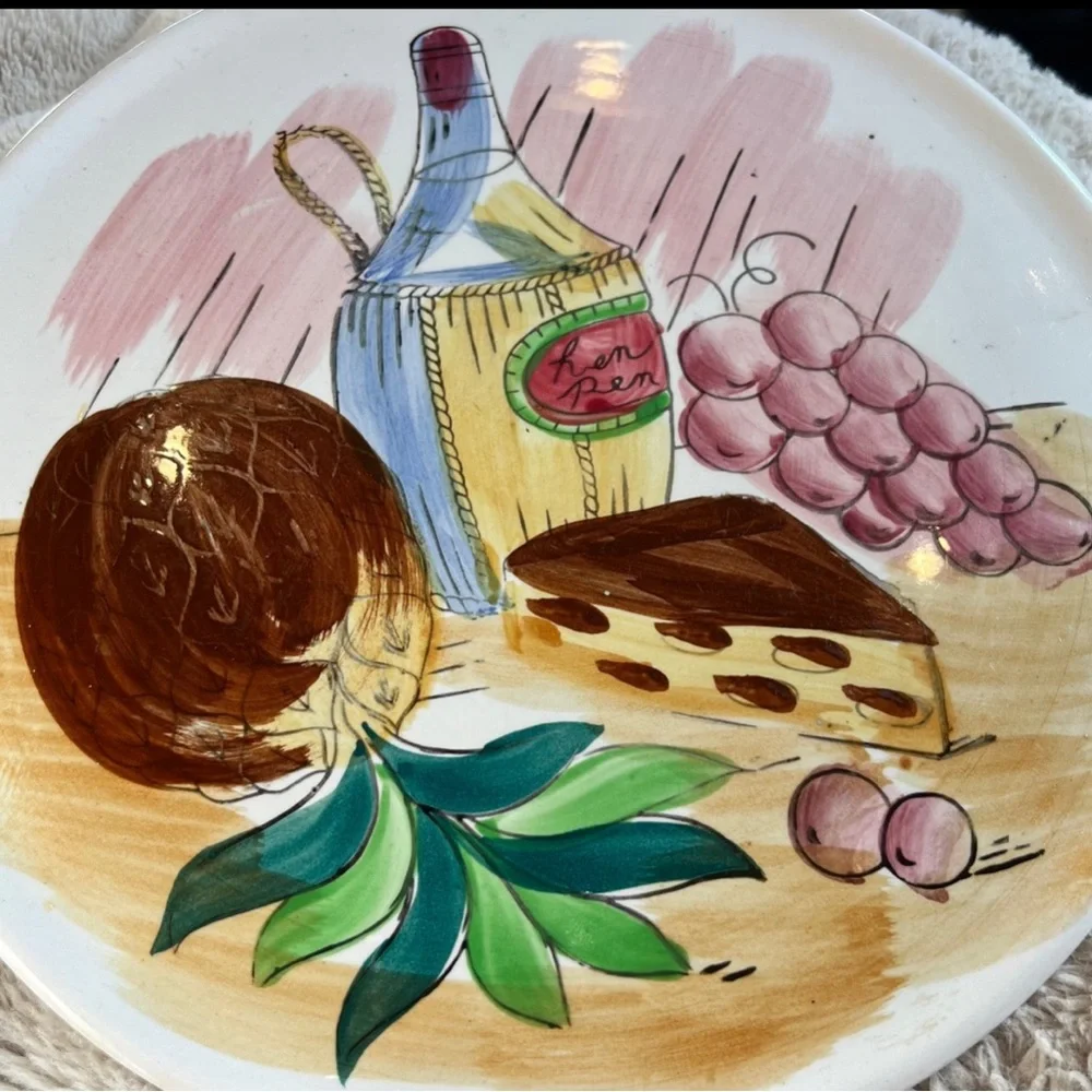 Eagle Brand Ironstone Ware Hand Painted Fruit/Wine‎ Serving Plate